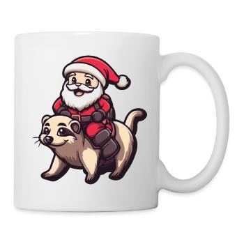 Suricate Père Noël Dessin animé - Mug blanc - blanc - Droite