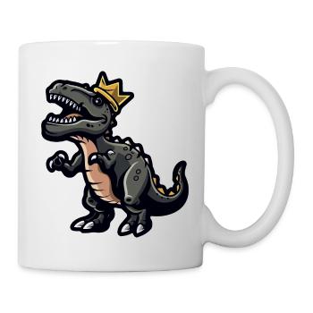 Dinosaur T-Rex Cartoon Crown - Mug - white - Right