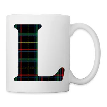 Monogrammed Scottish tartan l - Mug - white - Right