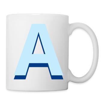 Lettre a bleu pop et moderne - Mug blanc - blanc - Droite