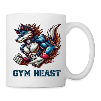 wolf animal gym - Mug - white - Right