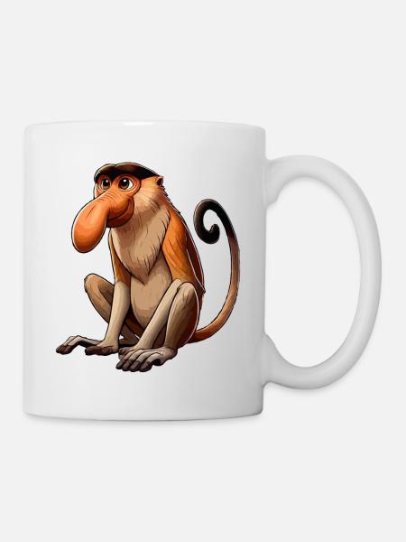 Trompe Singe png - Mug blanc - blanc