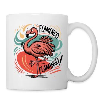 Flamant flamant rose - Mug blanc - blanc - Droite