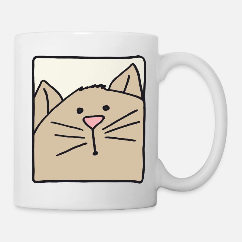 katzenkopf lustig - Tasse - Weiß
