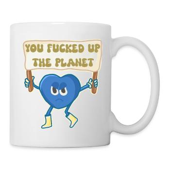 Climate activist retro mascot - Mug - white - Right