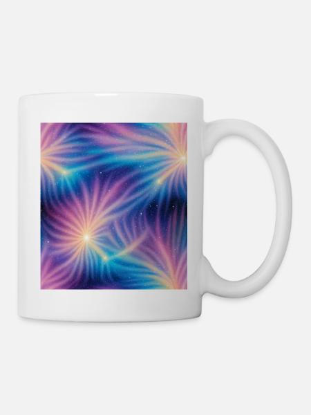 Bunte kosmische Explosionen - Tasse - Weiß