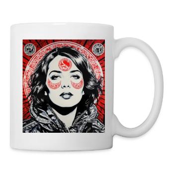 Street-Art-Porträt - Tasse - Weiß - Rechts