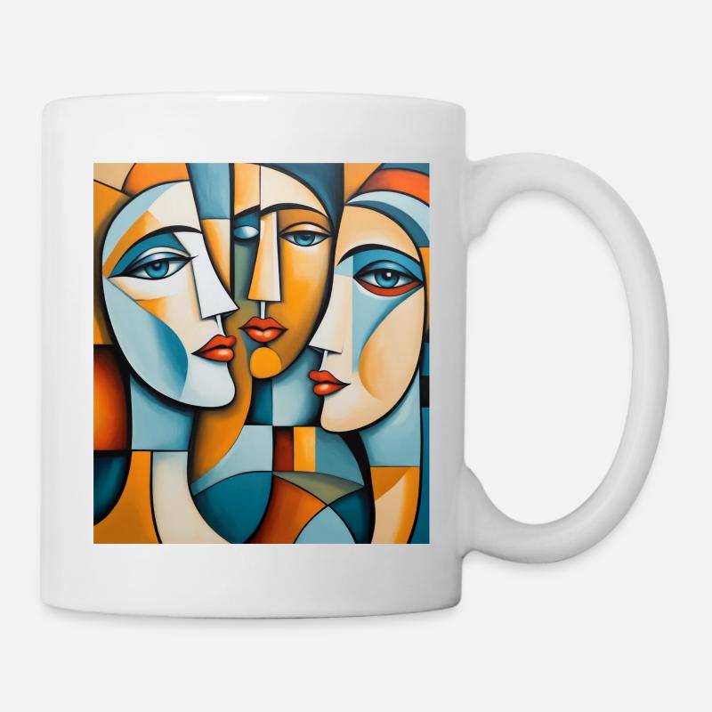 Portrait abstrait - Mug blanc - blanc