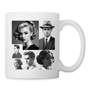 Retro hairstyles and clothes - Mug - white - Right
