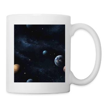 Planeten im All - Tasse - Weiß - Rechts