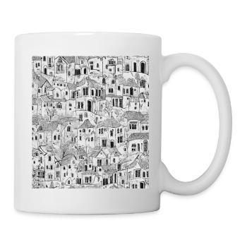 Dessin de la ville - Mug blanc - blanc - Droite