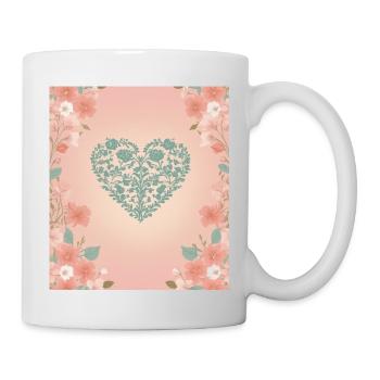 Blume Herz - Tasse - Weiß - Rechts