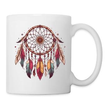 Dreamcatcher Plumes Bijoux Spirituels Indiens - Mug blanc - blanc - Droite