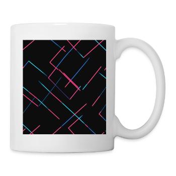 Abstrakte Neonlinien - Tasse - Weiß - Rechts