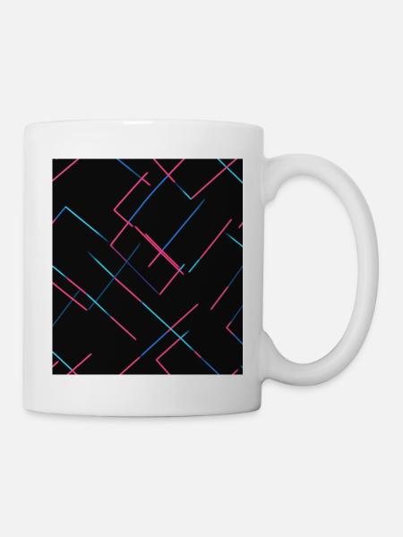 Abstrakte Neonlinien - Tasse - Weiß