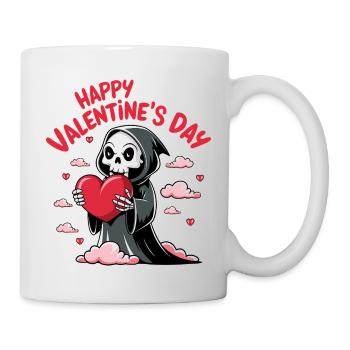 faucheuse amoureuse avec coeur - Mug blanc - blanc - Droite