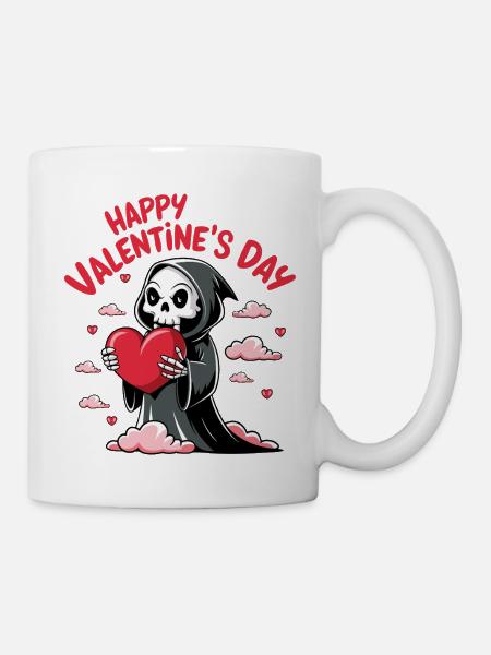 faucheuse amoureuse avec coeur - Mug blanc - blanc
