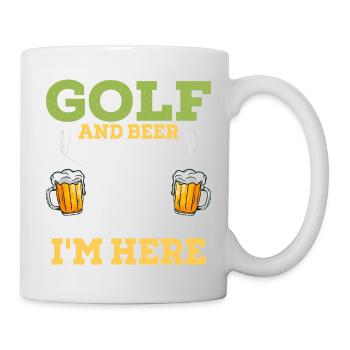 Golf et bière, c’est pourquoi je suis ici Golfeur amateur - Mug blanc - blanc - Droite