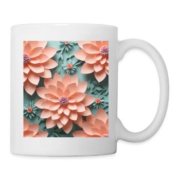 Papierblumen - Tasse - Weiß - Rechts