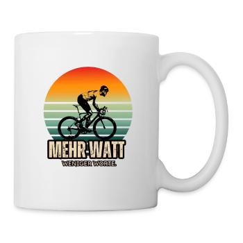 Lustiger Rennrad Spruch - Mehr Watte weniger Worte - Tasse - Weiß - Rechts