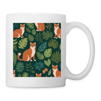 Un renard parmi les feuilles - Mug blanc - blanc - Droite