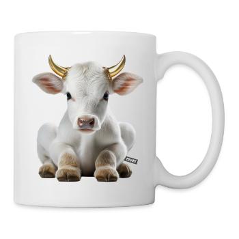 Stier weiß - Tasse - Weiß - Rechts