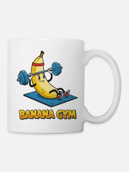 Fitness und Bananen für Bananen Fitnessstudio - Tasse - Weiß