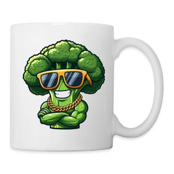 Cool Broccoli Sunglasses Gangster Vegetables - Mug - white - Right