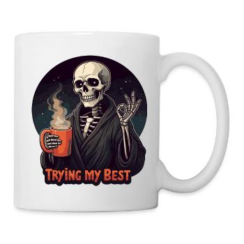 Ich versuche meinen besten Sarkasmus - Tasse - Weiß - Rechts