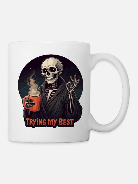 Ich versuche meinen besten Sarkasmus - Tasse - Weiß