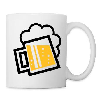 Bavarian Beer Mug (German Glass / L / \ / 2C) - Mug - white - Right