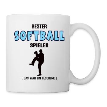 Softball Spieler Bester Softballer Geburtstag - Tasse - Weiß - Rechts