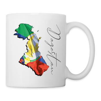 (RU) Drapeau du Daghestan en (RU) Daghestan Carte FR - Mug blanc - blanc - Droite