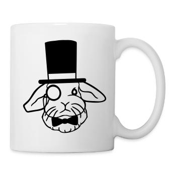 Mr. Bunny Gentleman Chapeau haut de forme Monocle Lunettes - Mug blanc - blanc - Droite