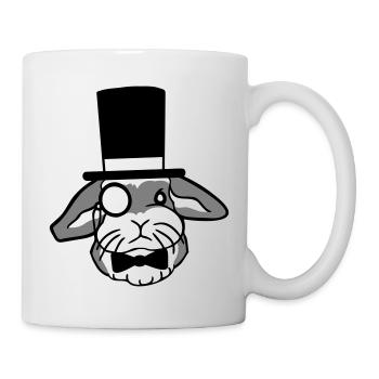 Mr. Bunny Gentleman Chapeau haut de forme Monocle Lunettes - Mug blanc - blanc - Droite