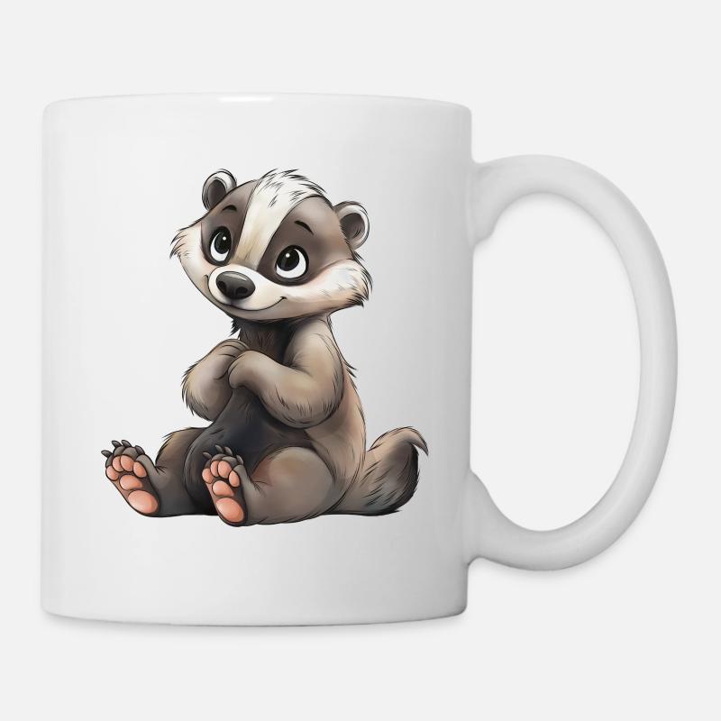 Blaireau mignon - Mug blanc - blanc