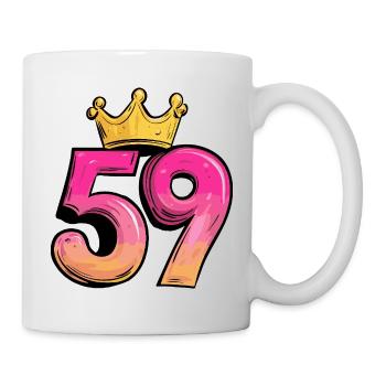 59 Nombre Couronne - Mug blanc - blanc - Droite
