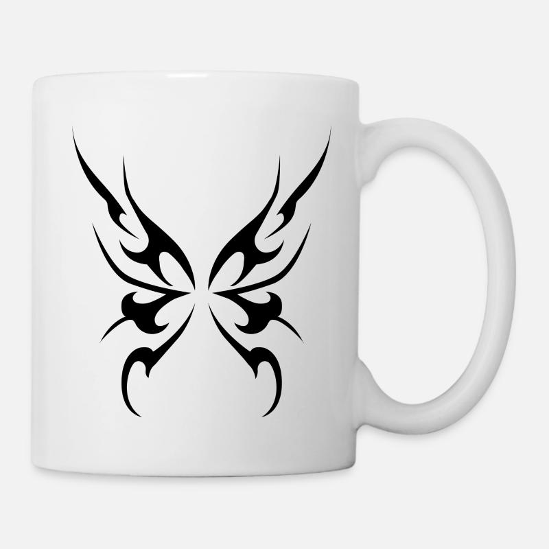 Neo-Stammes-Schmetterling - Tasse - Weiß
