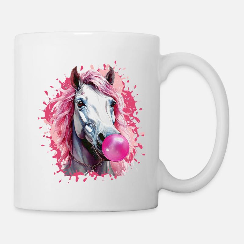 Pferd,Graffiti,illustration,Kaugummi,Blase - Tasse - Weiß