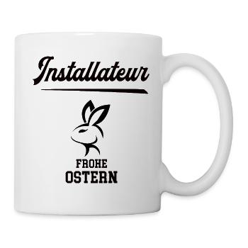 Installateur Ostern Geschenk Klempnerei Meister - Tasse - Weiß - Rechts