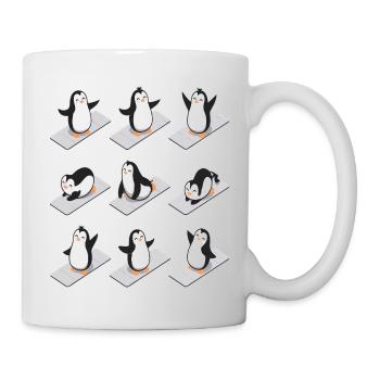 Pinguin Yoga Lustig - Tasse - Weiß - Rechts