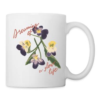 Slow Living Flower Illustration - Mug - white - Right