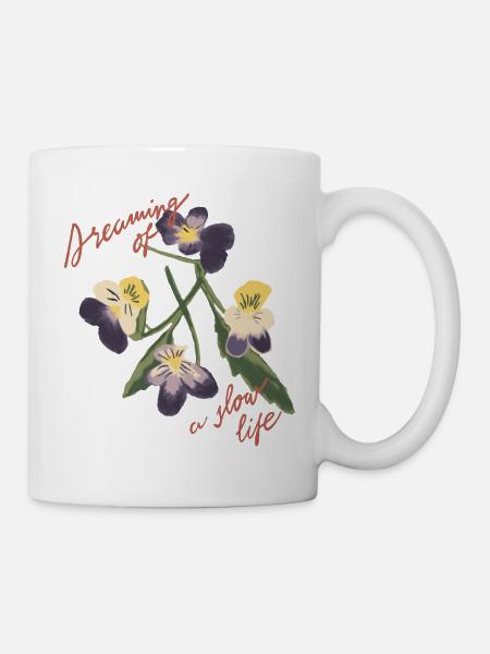 Illustration de fleur à vie lente - Mug blanc - blanc