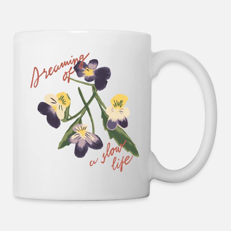 Illustration de fleur à vie lente - Mug blanc - blanc