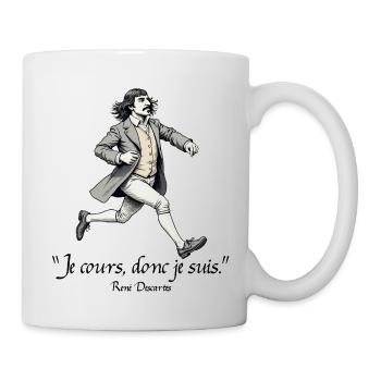 Je cours dons je suis - Mug blanc - blanc - Droite