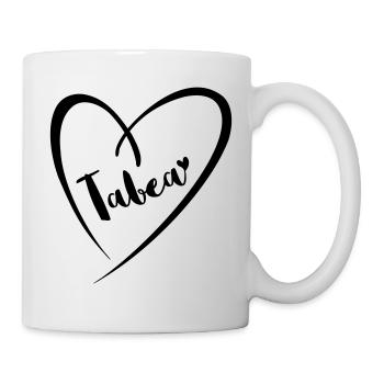 Tabea Name Vorname im Herzrahmen - Tasse - Weiß - Rechts