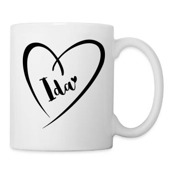 Ida nom prénom dans le cadre du coeur - Mug blanc - blanc - Droite