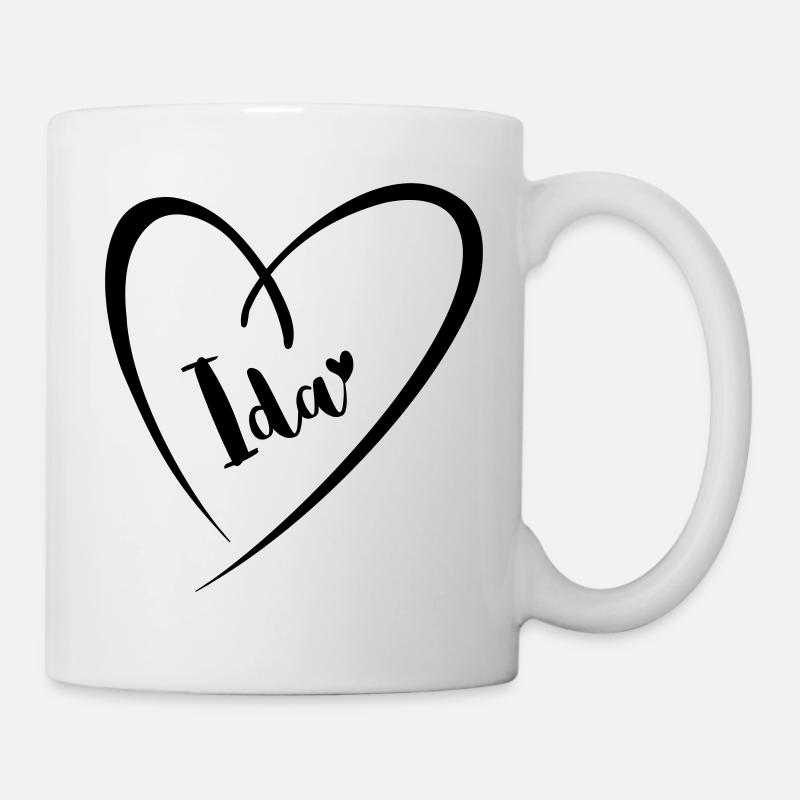 Ida Name Vorname im Herzrahmen - Tasse - Weiß