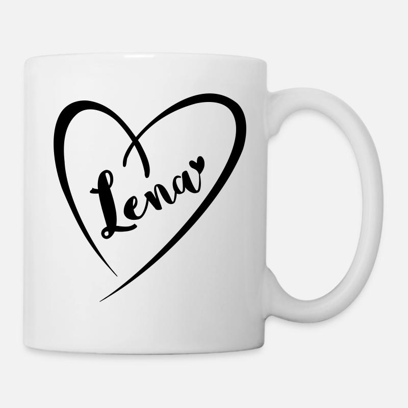 Lena, nom, prénom dans le cadre du cœur - Mug blanc - blanc