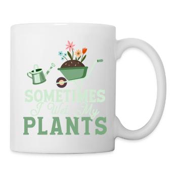 Parfois, je mouille mes plantes Jardinage botanique - Mug blanc - blanc - Droite